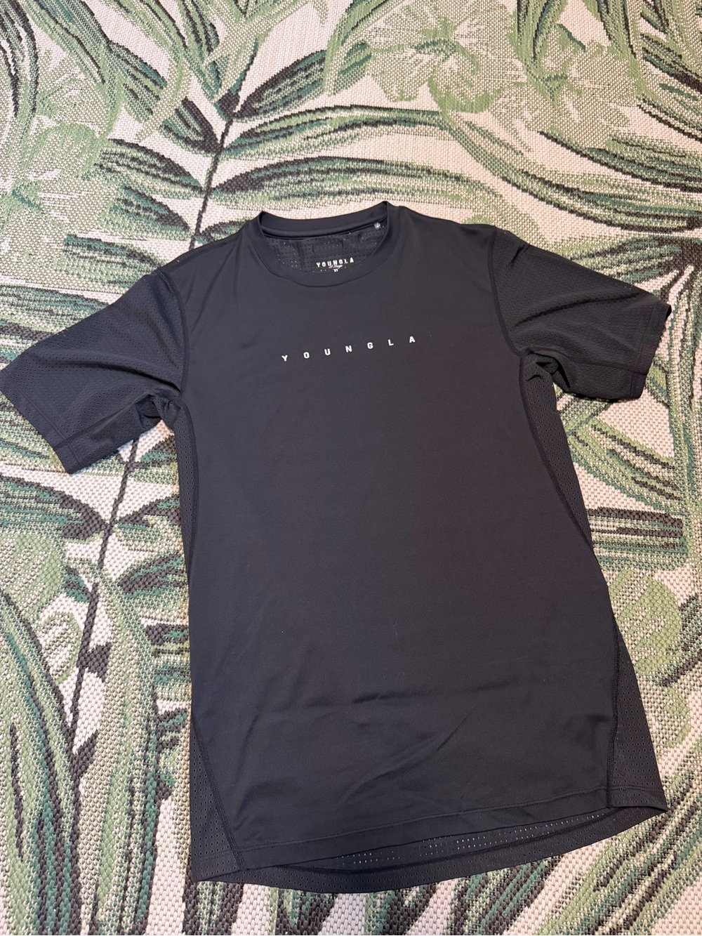 YoungLA Men's Black Compression Tee Performance Crewneck T-Shirt XL